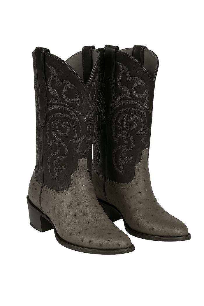 Botas de Avestruz Original Punta Redonda LAB-650309