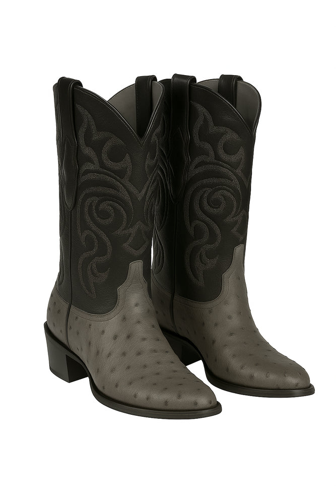 Botas de Avestruz Original Punta Redonda LAB-650309
