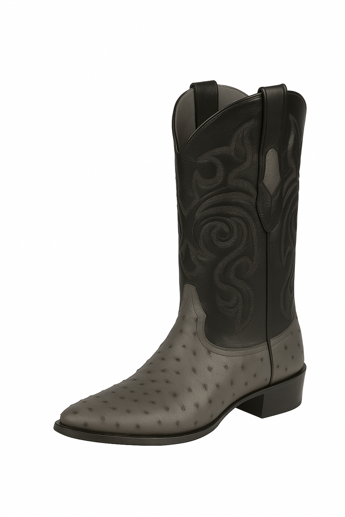 Botas de Avestruz Original Punta Redonda LAB-650309