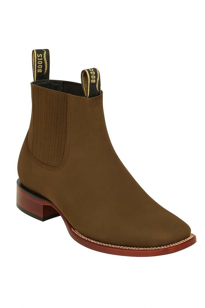 Botines Charros de Gamuza Punta Cuadrada Color Shedron LAB-82B6350