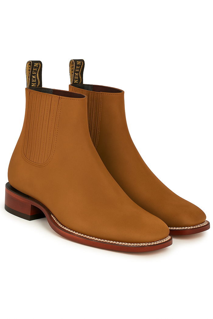 Botines Charros de Gamuza Punta Cuadrada Color Shedron LAB-82B6350