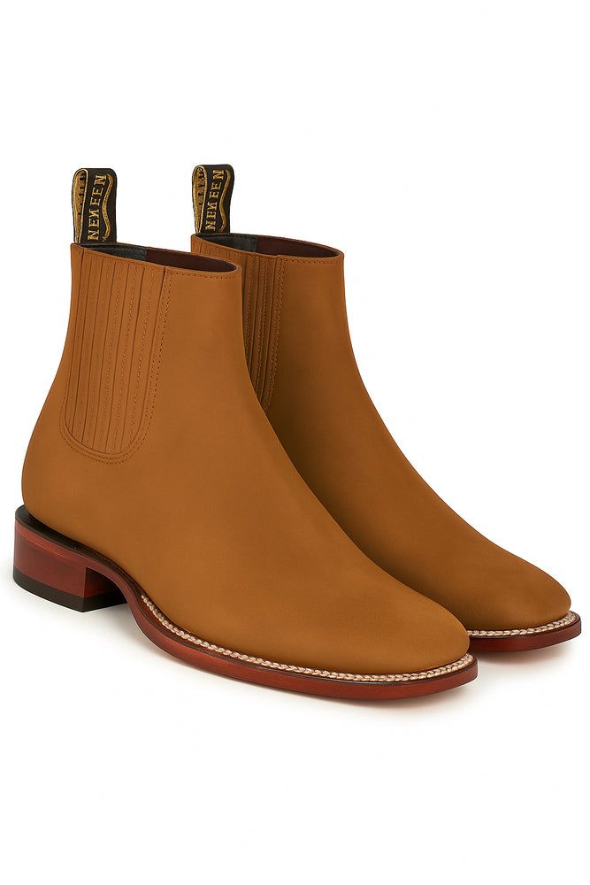 Botines Charros de Gamuza Punta Cuadrada Color Shedron LAB-82B6350