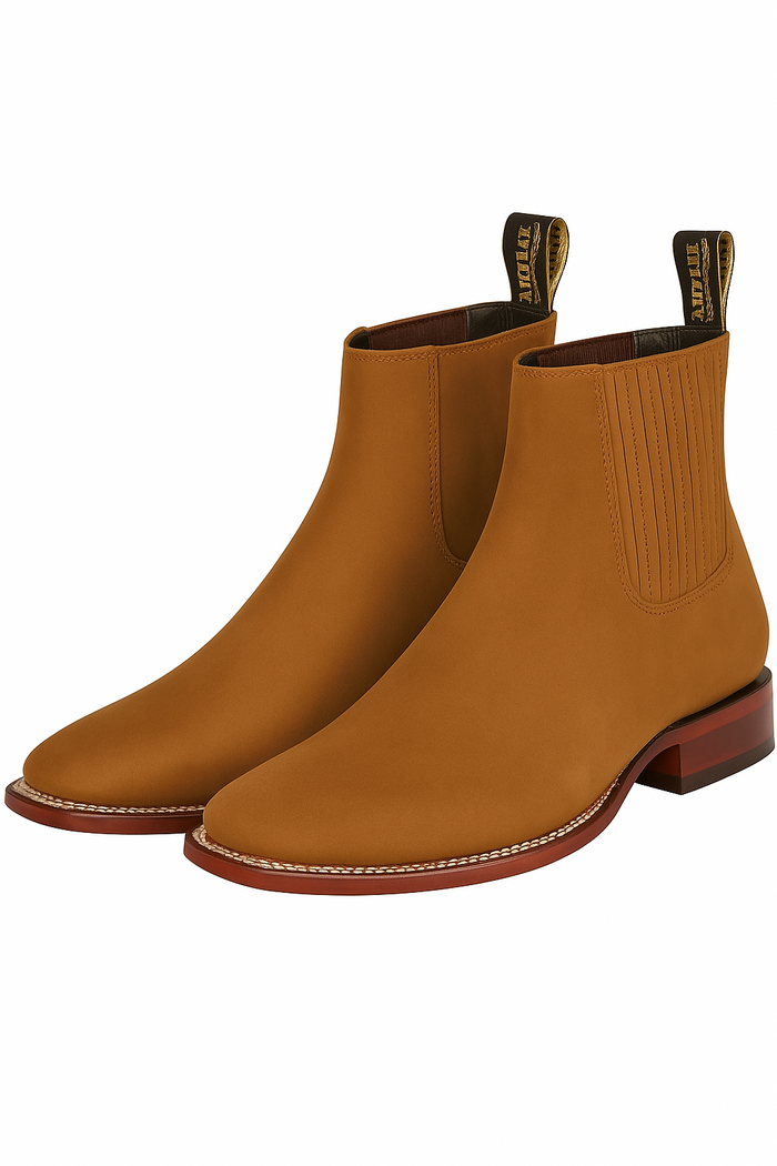 Botines Charros de Gamuza Punta Cuadrada Color Shedron LAB-82B6350