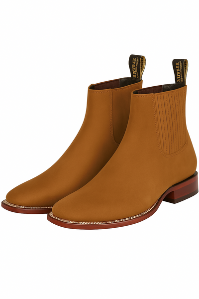 Botines Charros de Gamuza Punta Cuadrada Color Shedron LAB-82B6350