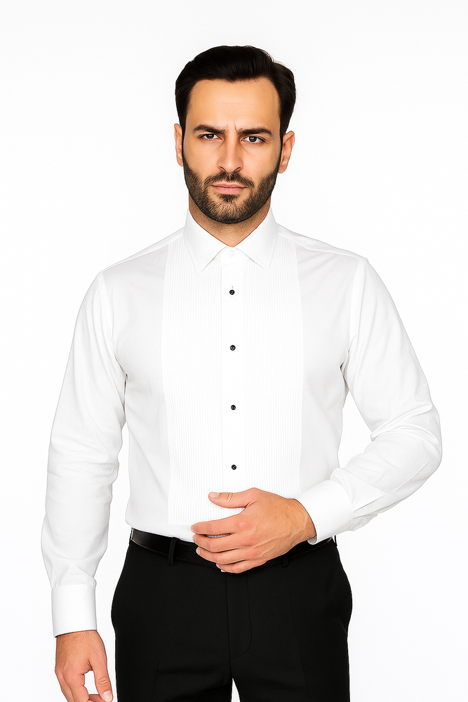 White Pique Formal Shirt