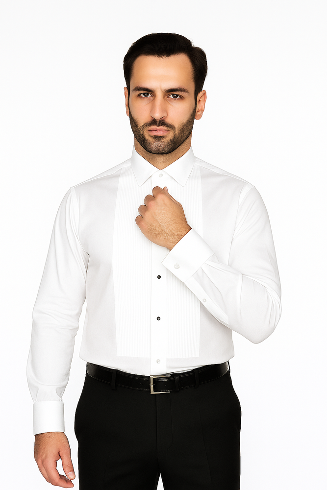 White Pique Formal Shirt