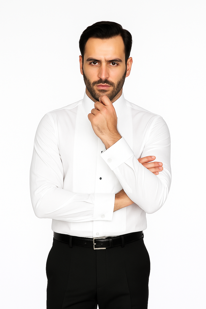White Pique Formal Shirt