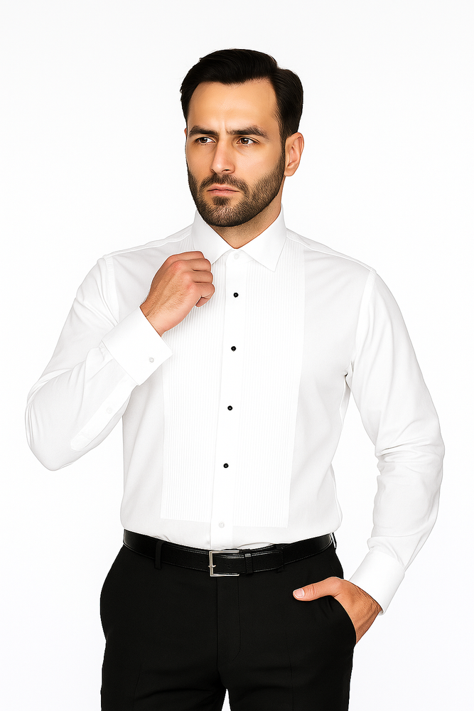 White Pique Formal Shirt