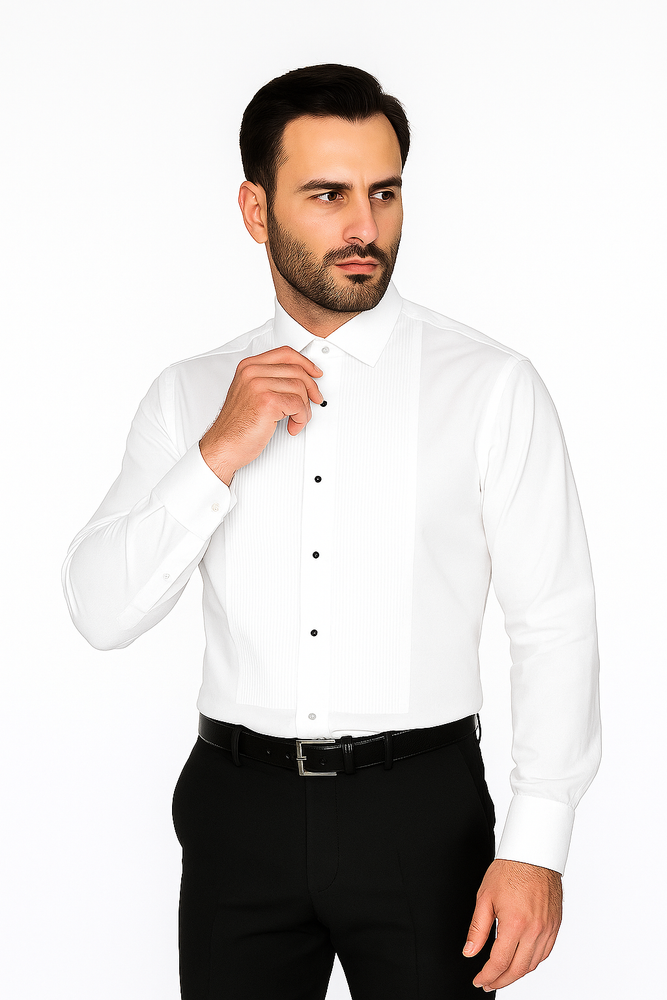 White Pique Formal Shirt