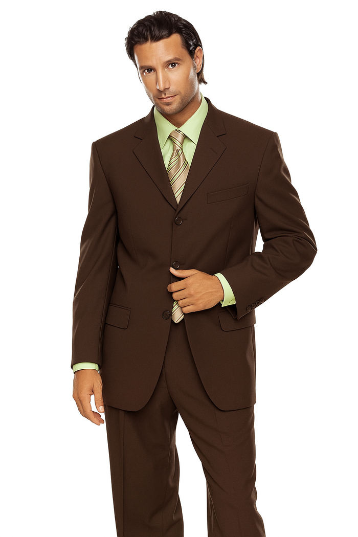 Italian Wine/Brown Italian Super 150's Wool premier quality italian fabric Design Three Buttons Style suit