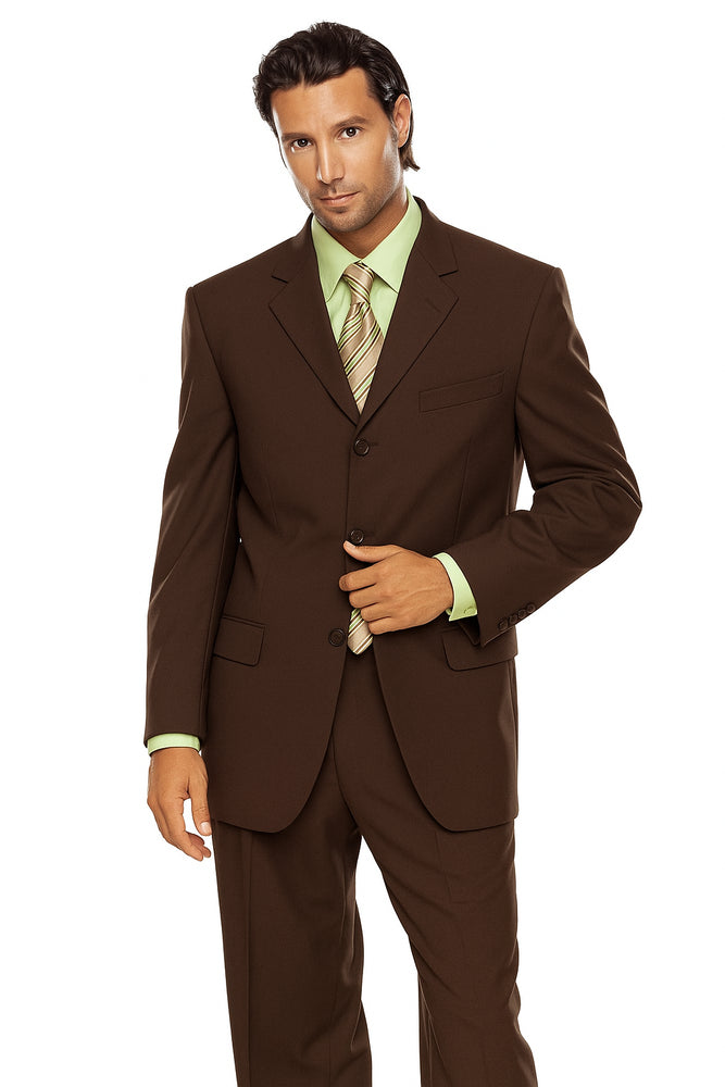Italian Wine/Brown Italian Super 150's Wool premier quality italian fabric Design Three Buttons Style suit