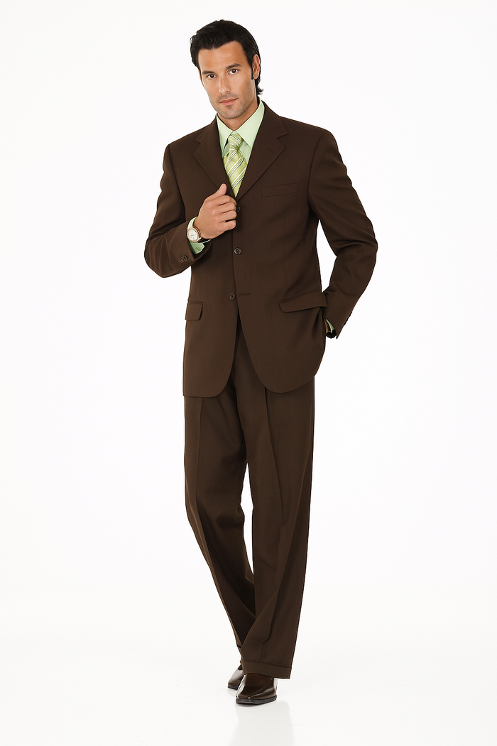 Italian Wine/Brown Italian Super 150's Wool premier quality italian fabric Design Three Buttons Style suit