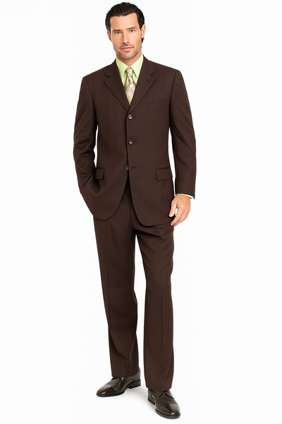 Italian Wine/Brown Italian Super 150's Wool premier quality italian fabric Design Three Buttons Style suit