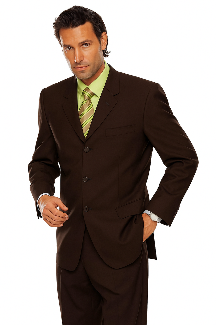 Italian Wine/Brown Italian Super 150's Wool premier quality italian fabric Design Three Buttons Style suit
