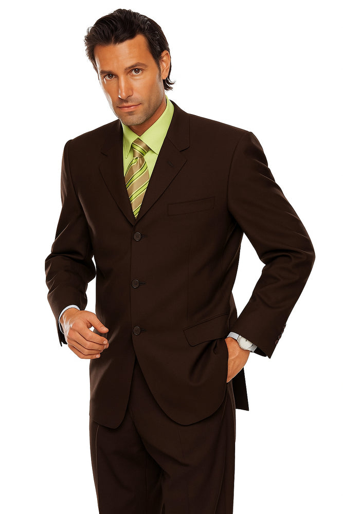 Italian Wine/Brown Italian Super 150's Wool premier quality italian fabric Design Three Buttons Style suit