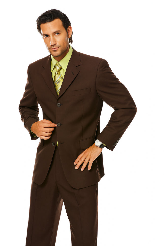 Italian Wine/Brown Italian Super 150's Wool premier quality italian fabric Design Three Buttons Style suit