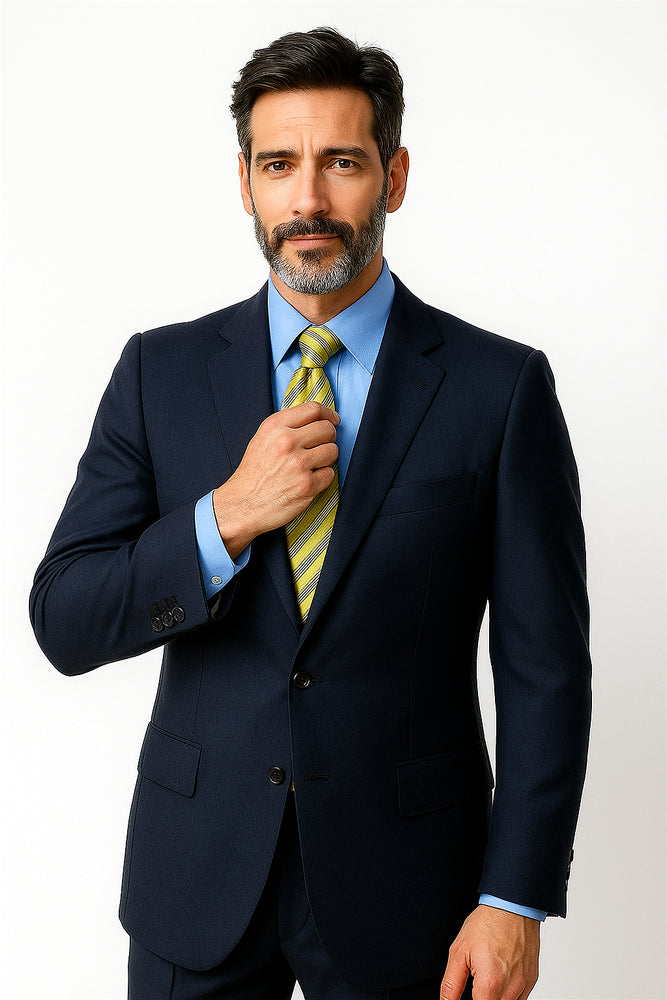 Big &amp; Tall XL Men's 2 Button Wool Dark Navy blue Suit For Men