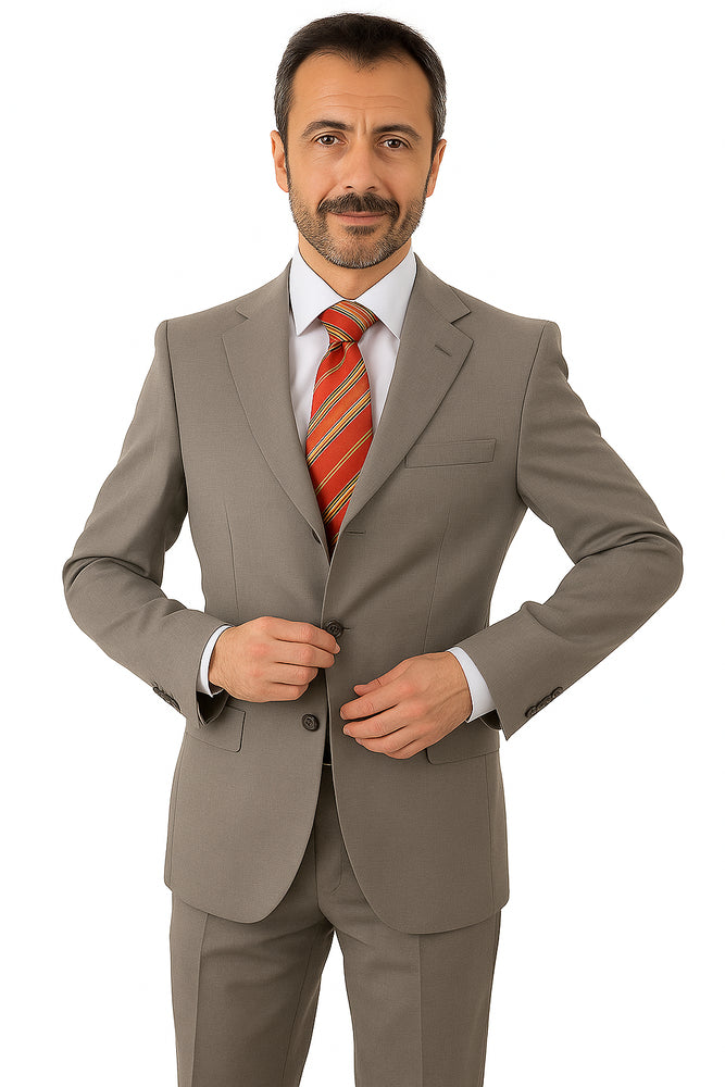 Mid Gray 3 Button Real premier quality italian fabric Super 150's Wool Italian Men's Three Buttons Style suit