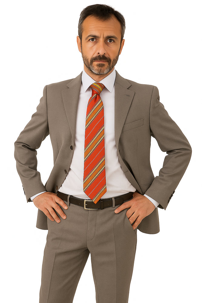 Mid Gray 3 Button Real premier quality italian fabric Super 150's Wool Italian Men's Three Buttons Style suit