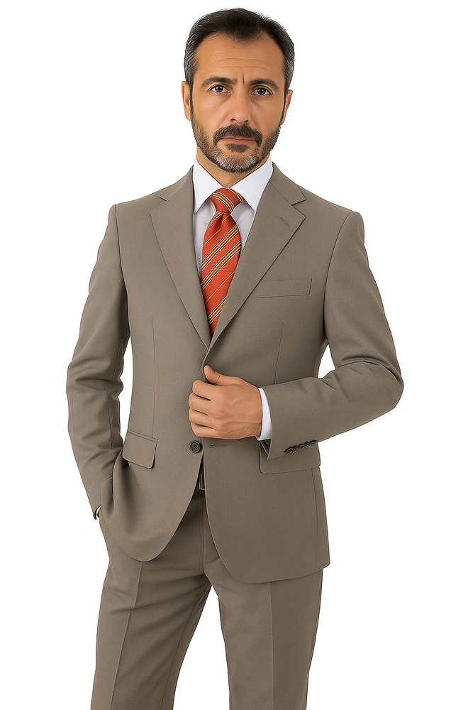 Mid Gray 3 Button Real premier quality italian fabric Super 150's Wool Italian Men's Three Buttons Style suit