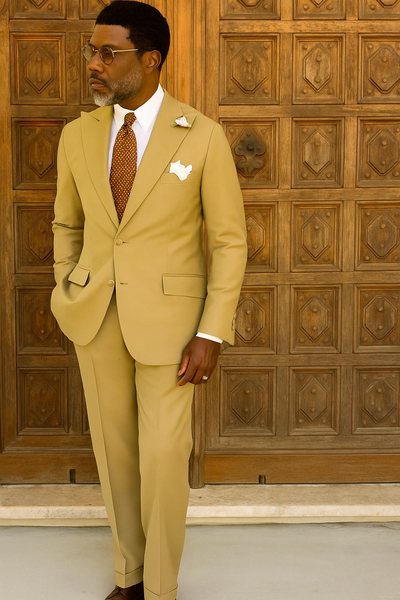 Church Suit - Fashion Suit - Dark Gold - Khaki Suit - 1920s 1930s Suit