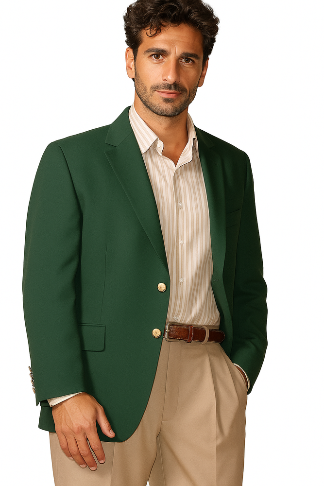 Brass Buttons Two Button Cheap Priced Unique Dress Blazer Jacket For Men Sale Augusta Green Blazer (Men +Women)