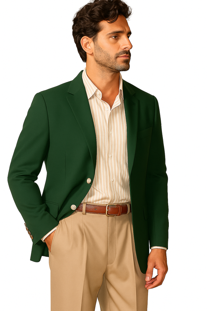 Brass Buttons Two Button Cheap Priced Unique Dress Blazer Jacket For Men Sale Augusta Green Blazer (Men +Women)