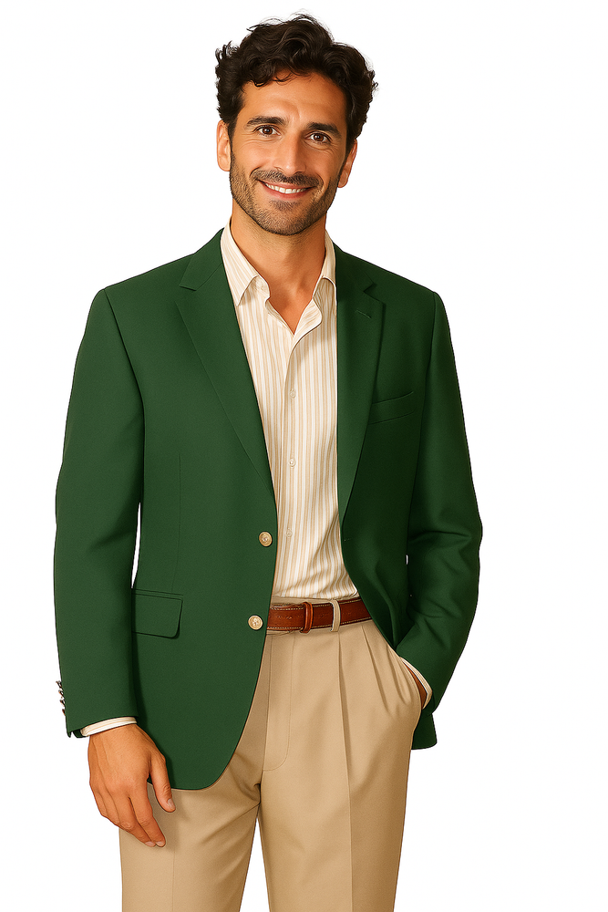 Brass Buttons Two Button Cheap Priced Unique Dress Blazer Jacket For Men Sale Augusta Green Blazer (Men +Women)