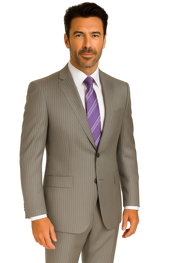 Mix and Match Suits Suit Separate Men's 2 Button 100% Wool Suit Medium Grey Pinstripe ~ Stripe Discounted Online Sale Only