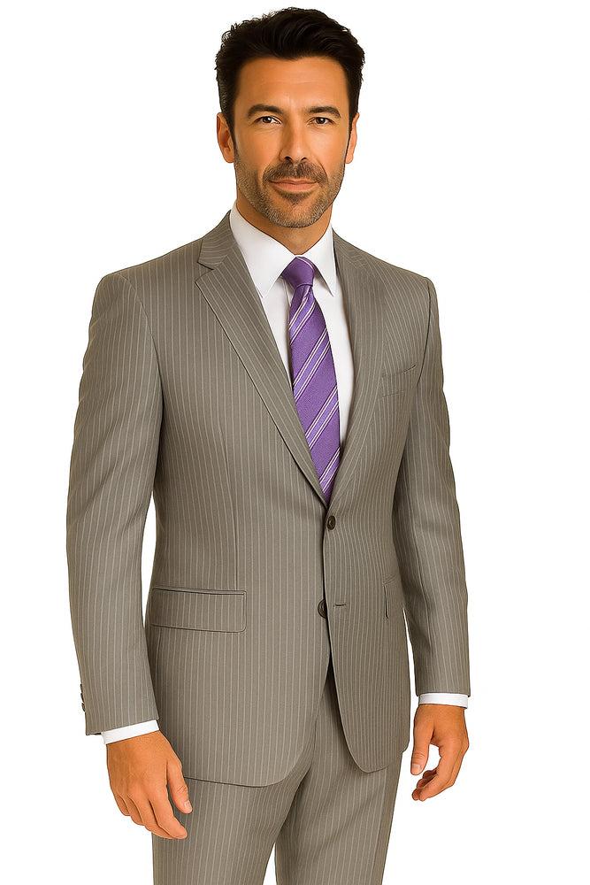 Mix and Match Suits Suit Separate Men's 2 Button 100% Wool Suit Medium Grey Pinstripe ~ Stripe Discounted Online Sale Only