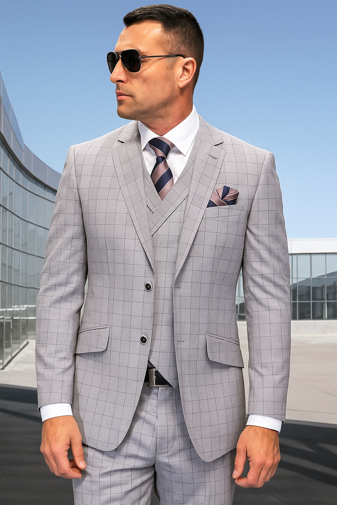 To Statement Suit ITALY - Double Breasted Vest - Wool Suits - Modern Fit Perfect For Business