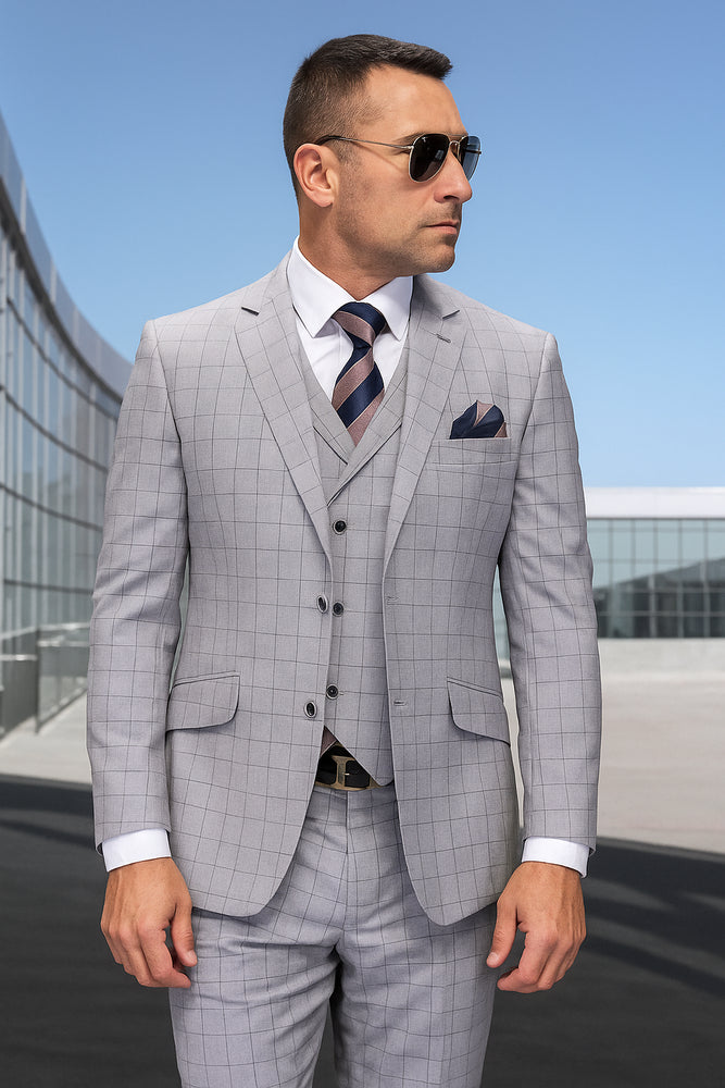 To Statement Suit ITALY - Double Breasted Vest - Wool Suits - Modern Fit Perfect For Business