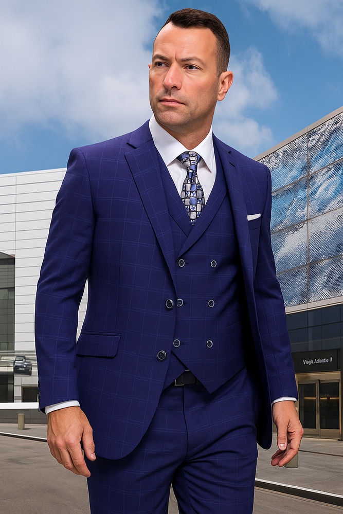 To Statement Suit ITALY - Double Breasted Vest - Wool Suits - Modern Fit Perfect For Business