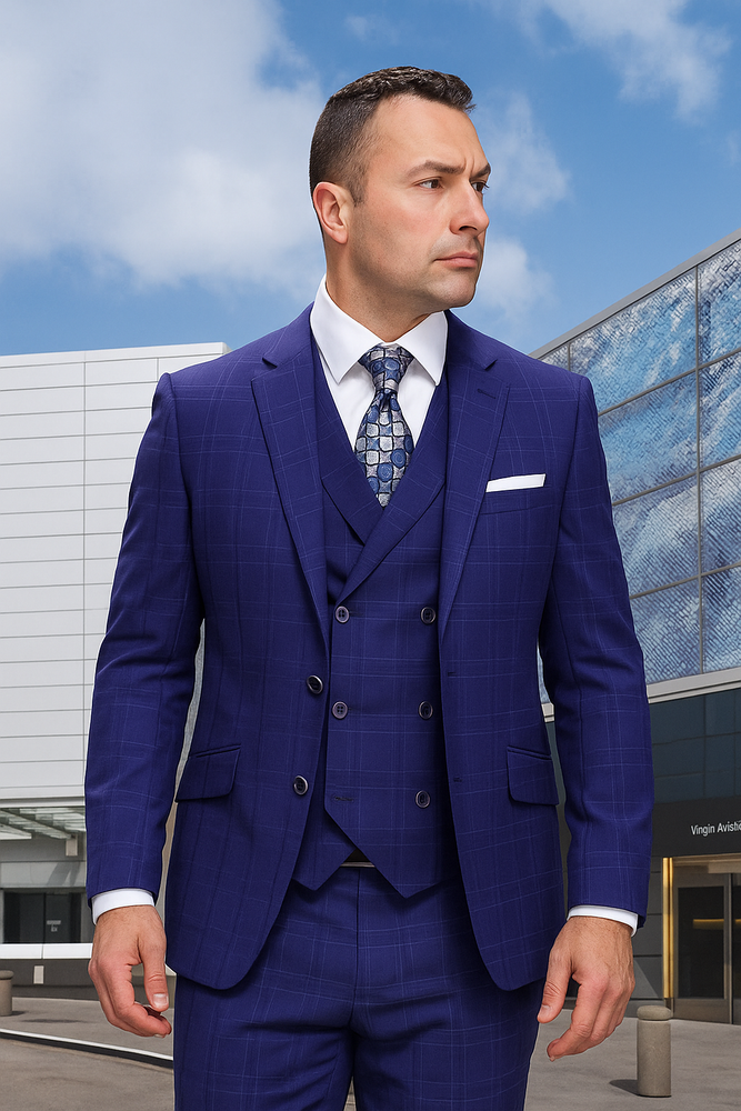 To Statement Suit ITALY - Double Breasted Vest - Wool Suits - Modern Fit Perfect For Business