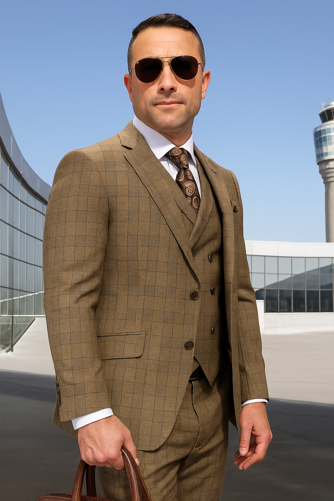 To Statement Suit ITALY - Double Breasted Vest - Wool Suits - Modern Fit Perfect For Business