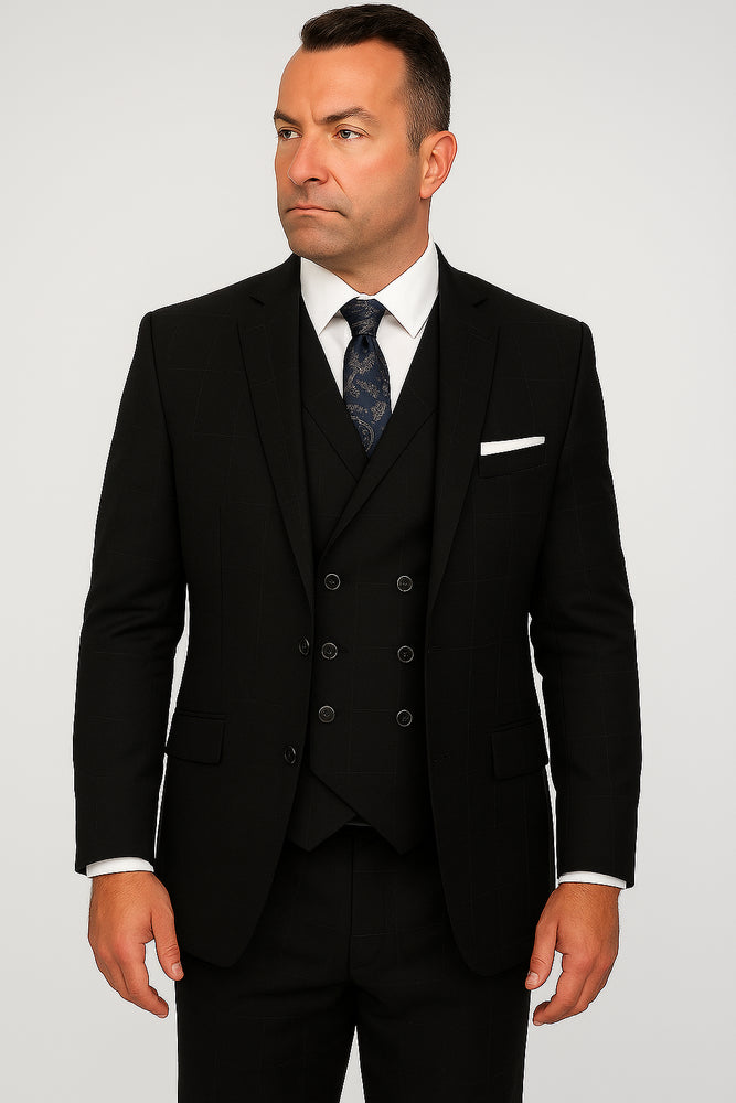 To Statement Suit ITALY - Double Breasted Vest - Wool Suits - Modern Fit Perfect For Business