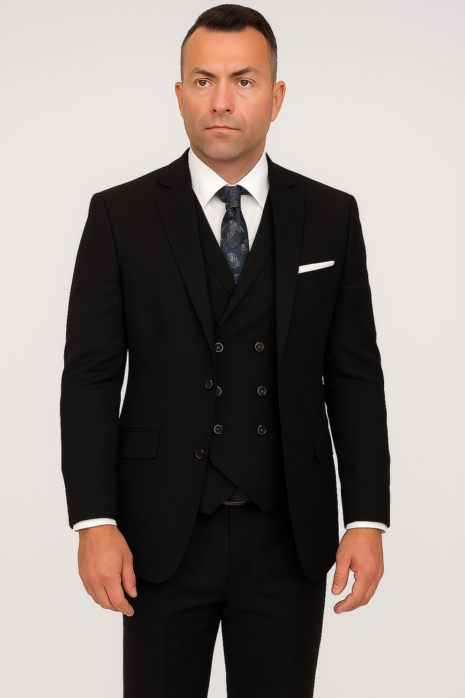 To Statement Suit ITALY - Double Breasted Vest - Wool Suits - Modern Fit Perfect For Business