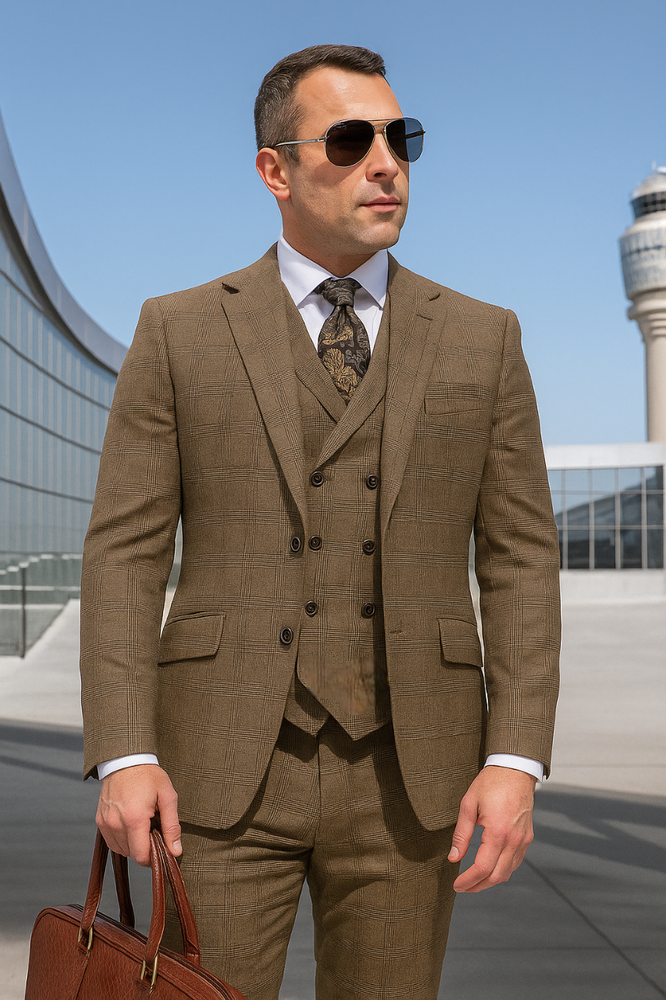 To Statement Suit ITALY - Double Breasted Vest - Wool Suits - Modern Fit Perfect For Business