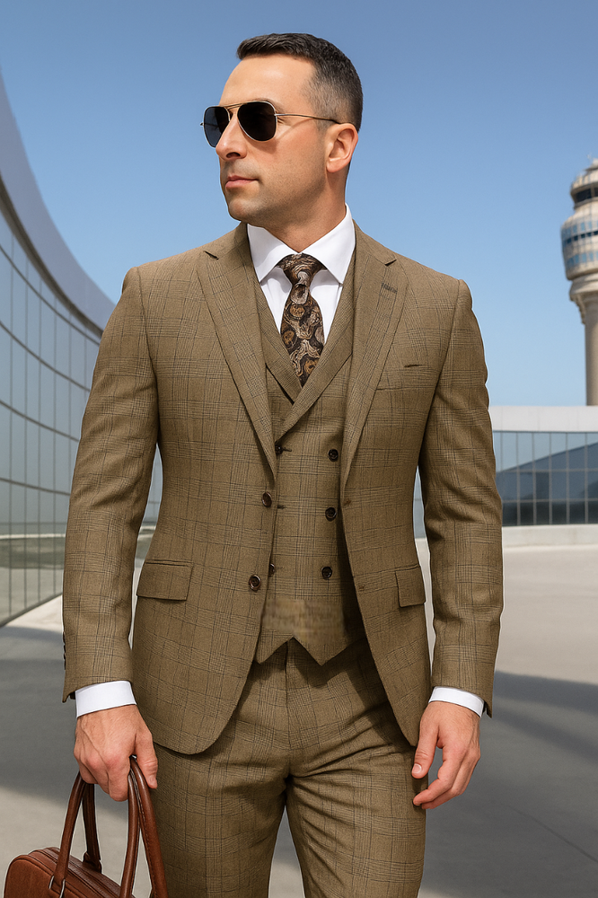 To Statement Suit ITALY - Double Breasted Vest - Wool Suits - Modern Fit Perfect For Business