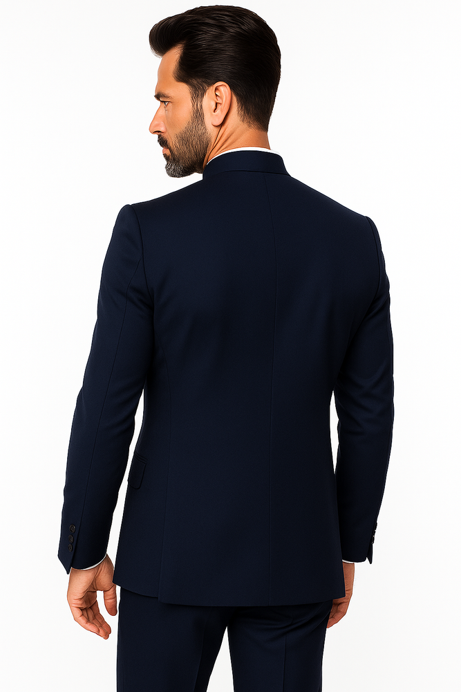 Apollo King Men's 2 Piece Nehru Style Suit 5 Button Mandarin