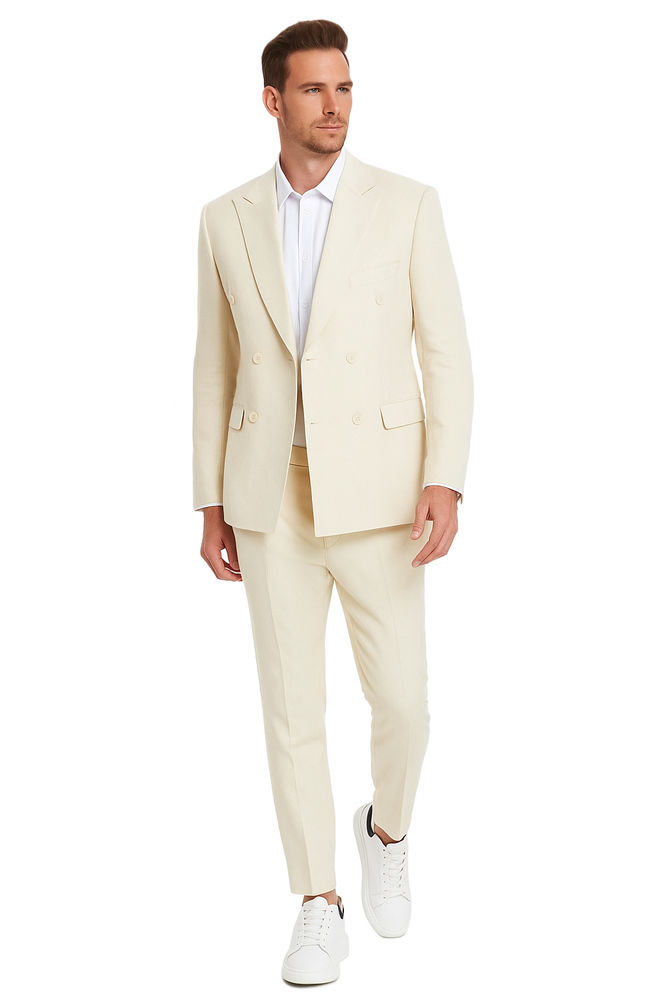 Linen Suit - Double Breasted Style Suit - Summer Suit