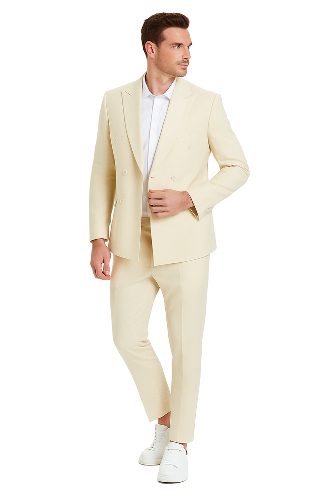 Linen Suit - Double Breasted Style Suit - Summer Suit