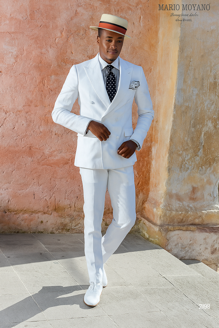 White Linen Suit - Double Breasted Summer Suits