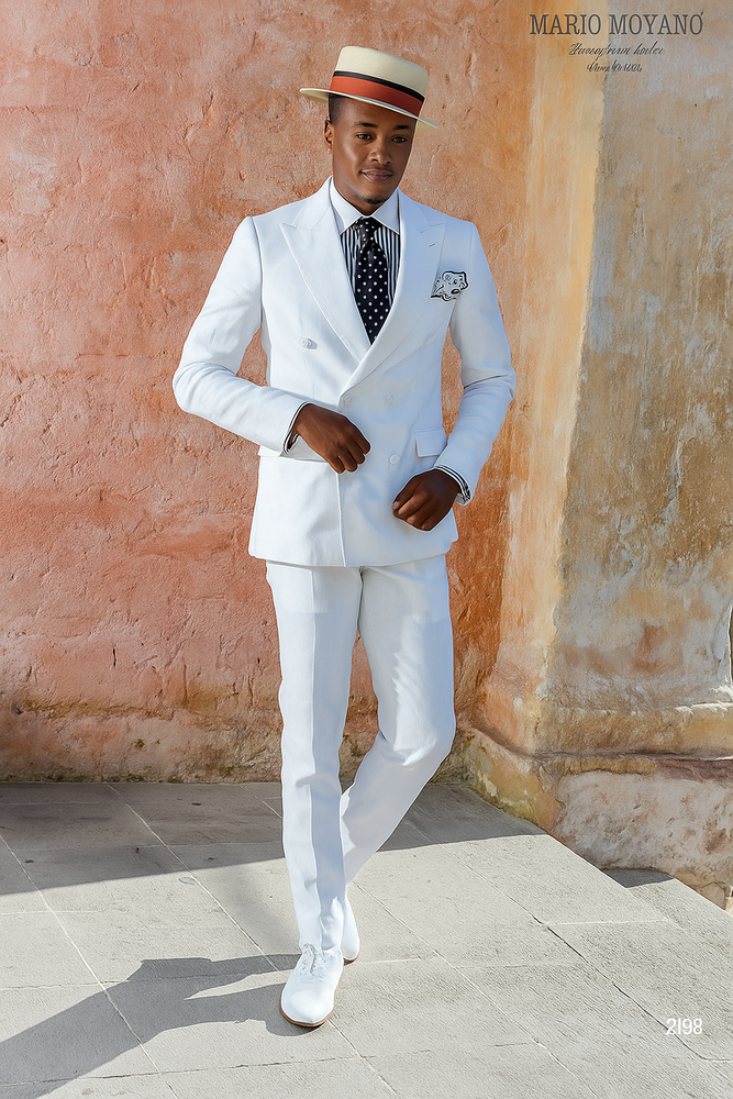 White Linen Suit - Double Breasted Summer Suits