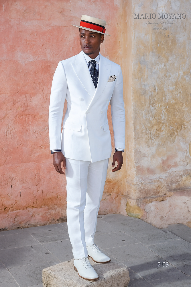 White Linen Suit - Double Breasted Summer Suits
