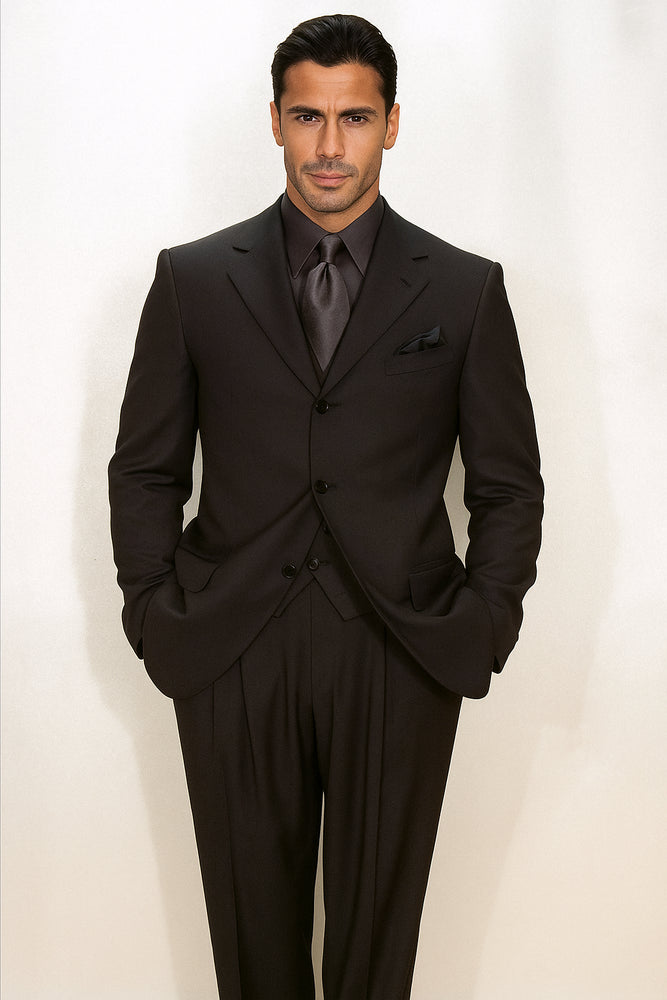 Expensive full canvas quality Collection True Charcoal Superfine Super 150s' Merino Wool Men's SUIT