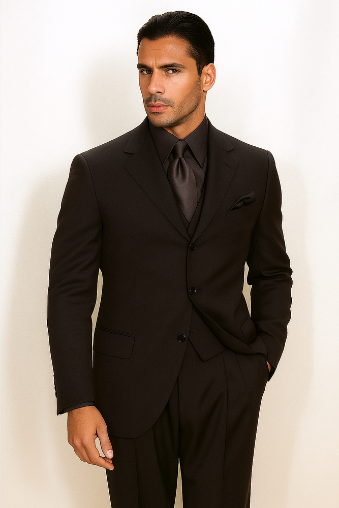 Expensive full canvas quality Collection True Charcoal Superfine Super 150s' Merino Wool Men's SUIT