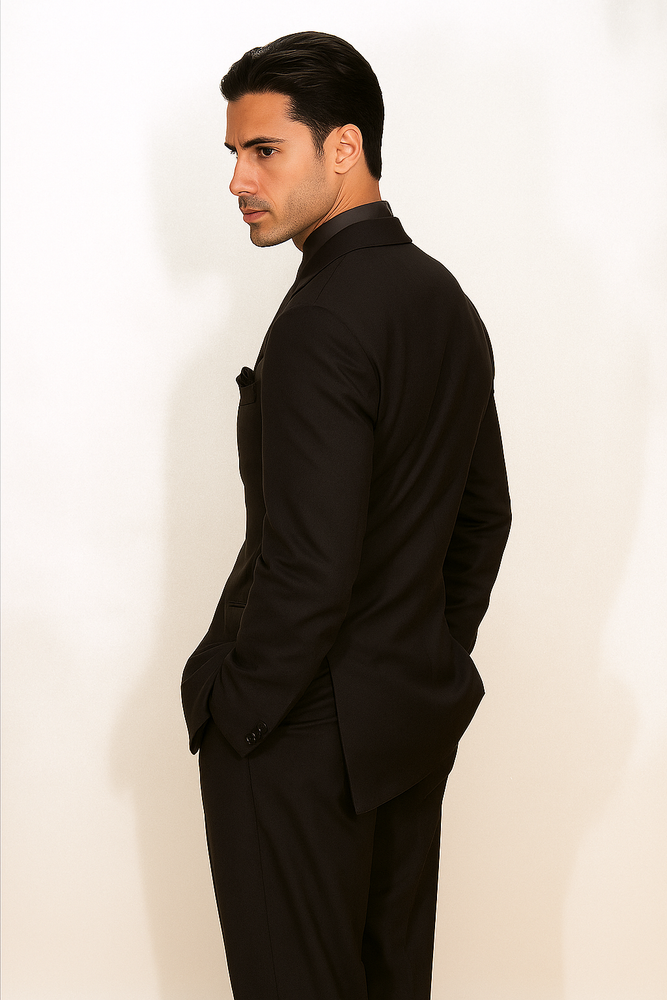 Expensive full canvas quality Collection True Charcoal Superfine Super 150s' Merino Wool Men's SUIT