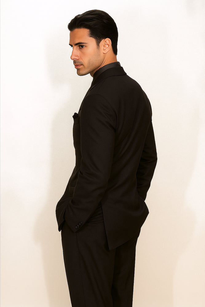 Expensive full canvas quality Collection True Charcoal Superfine Super 150s' Merino Wool Men's SUIT