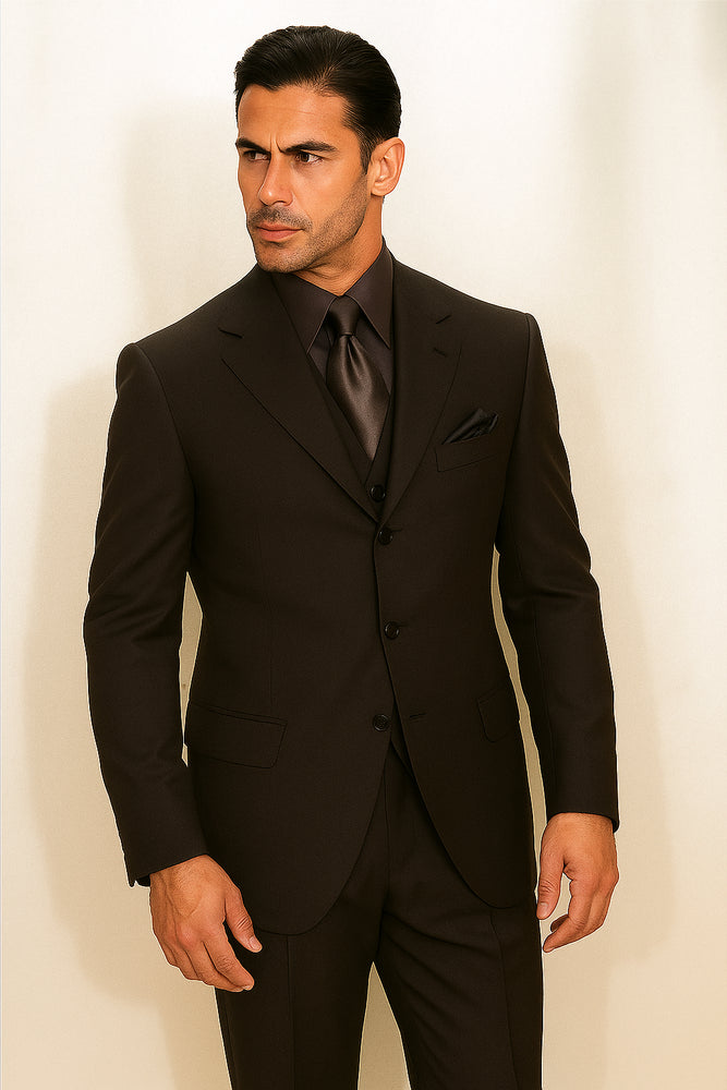 Expensive full canvas quality Collection True Charcoal Superfine Super 150s' Merino Wool Men's SUIT